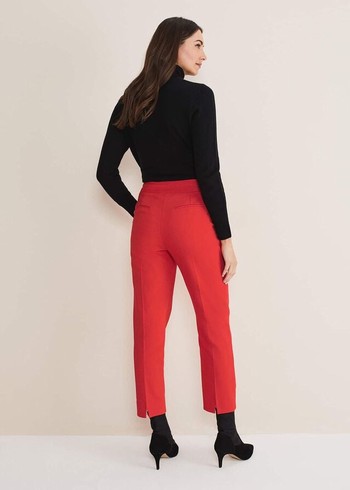 Phase Eight Ulrica Straight Legs Trousers Red Canada | DHUCJW-517